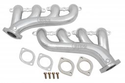 Multi-fit GM LS Exhaust Manifolds, 2.50 inch Outlet - Silver Ceramic Finish