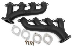 Multi-fit GM LS Exhaust Manifolds, 2.50 inch Outlet - Black Ceramic Finish