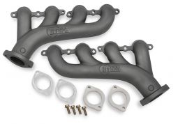 Multi-fit GM LS Exhaust Manifolds, 2.50 inch Outlet - Cast Iron Gray Ceramic Finish