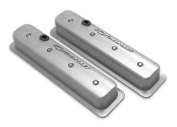 Holley GM Muscle Series ZZ6/Vortec Center Bolt Valve Cover Pair SBC - Natural Finish