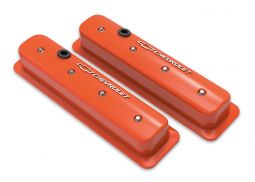Holley GM Muscle Series ZZ6/Vortec Center Bolt Valve Cover Pair SBC - Factory Orange