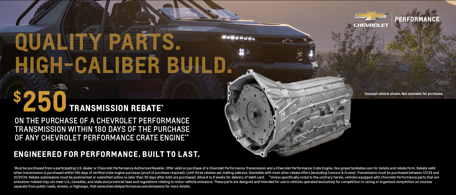 Chevrolet Performance Rebate on Transmissions Perfect Build from GM Performance Motor