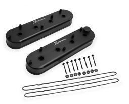 Fabricated aluminum valve cover w/OEM coil stands, black, GM LS engines